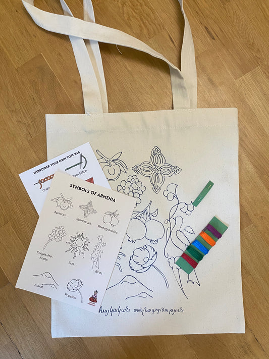 Embroider Your Own Armenian Tote Bag