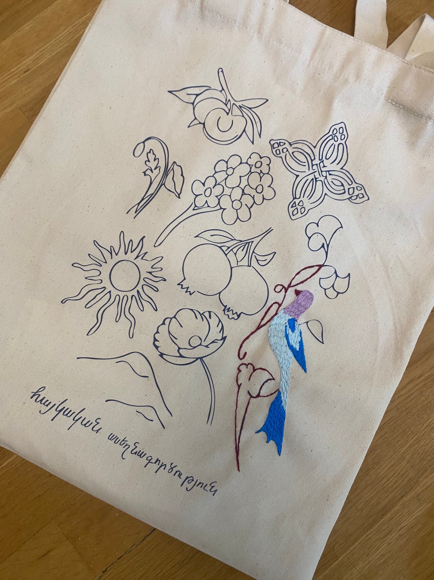 Embroider Your Own Armenian Tote Bag